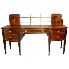 Rare Georgian Mahogany and Satinwood Inlaid Sideboard with Knife Boxes
