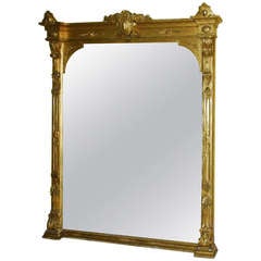 19th c. French Palace Size Carved Gilt-wood Mirror - REDUCED