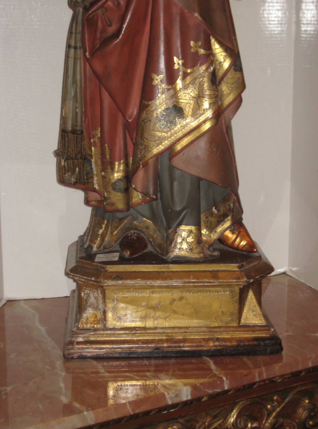 19th Century 19th c. Carved Figure of Saint Barbara