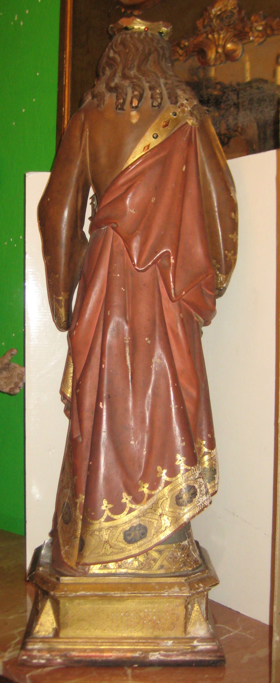 19th c. Carved Figure of Saint Barbara 1
