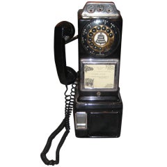 Vintage GTE Automatic Electric Rotary Dial Coin Pay Phone 