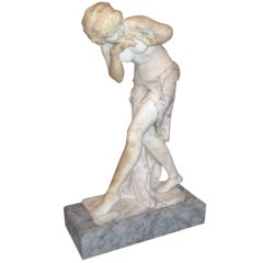 Art Deco Carved alabaster figure of a woman. (EG30)