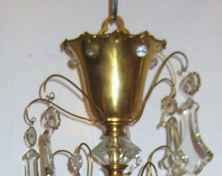 Louis XV Maison Jansen Bronze and Crystal Five Light Chandelier For Sale