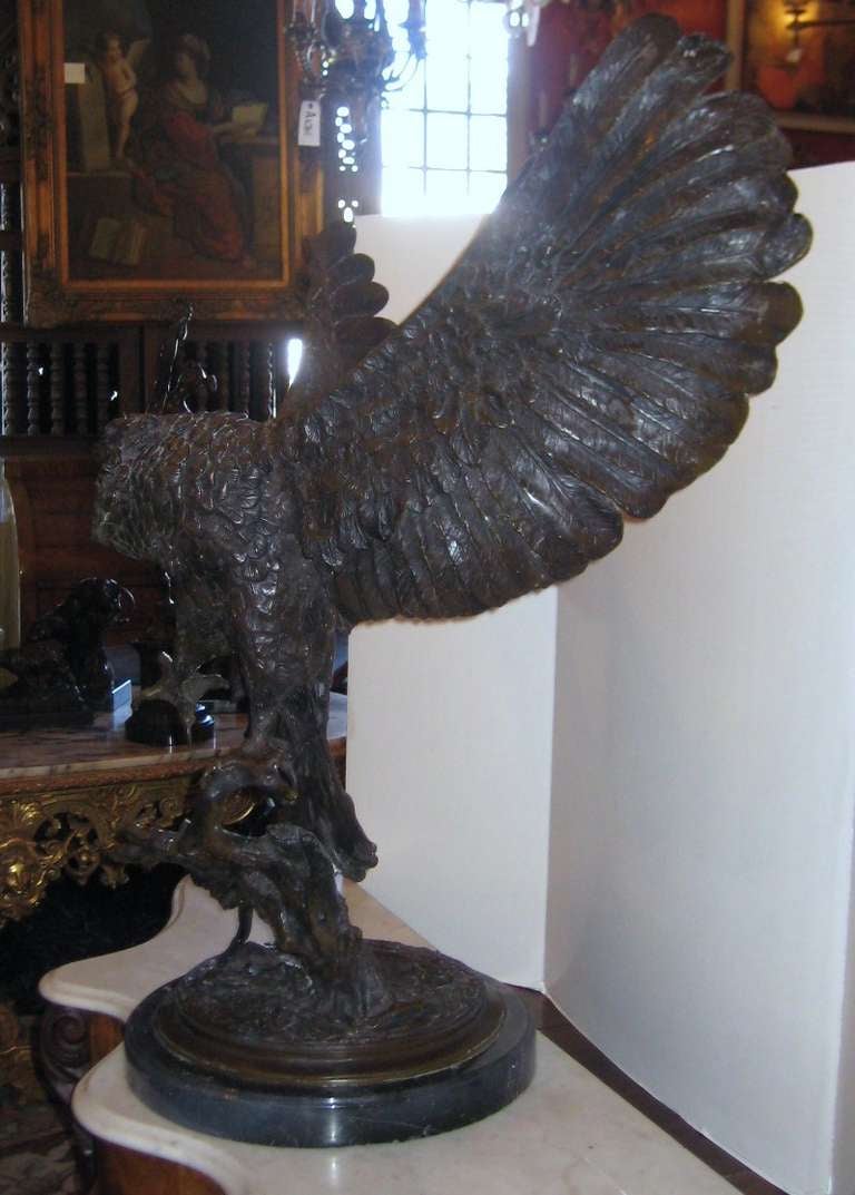 20th Century Jules Moigniez, French 1835-1894 Bronze Owl