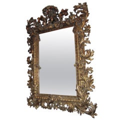 Large 19th Century Baroque Carved Gilt-Wood Mirror