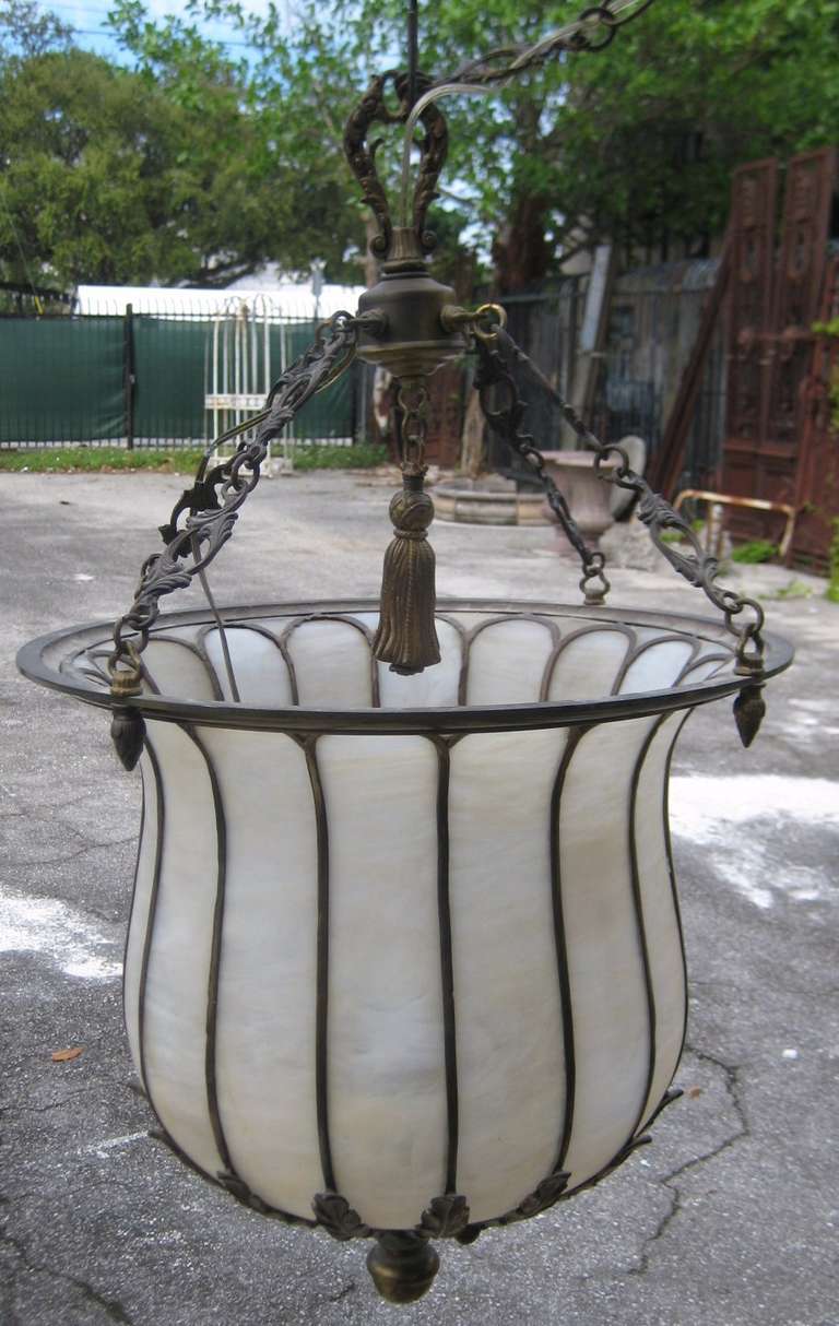 Very nice Regency style bronze and 16 panel glass lantern.