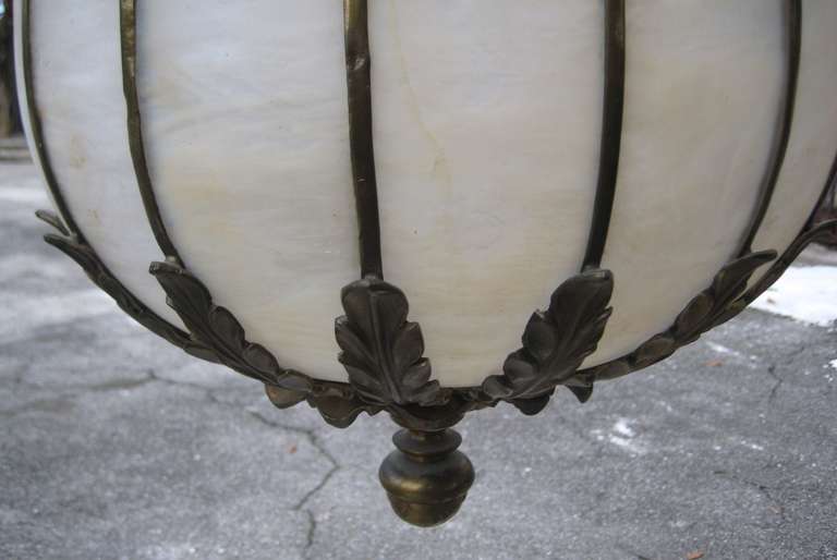 Unknown Regency Bronze and 16 Panel Glass Lantern