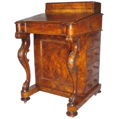 19th c. Victorian carved walnut davenport desk. (K181)
