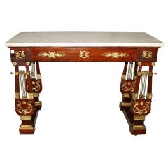 Empire mahogany ormolu mounted console table (K202)