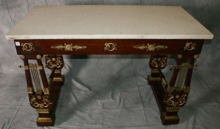 19th Century Empire mahogany ormolu mounted console table (K202)