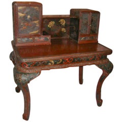 Meiji Carved and Lacquered Desk