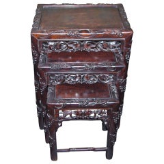 Antique Three 19th Century Chinese Nest of Tables