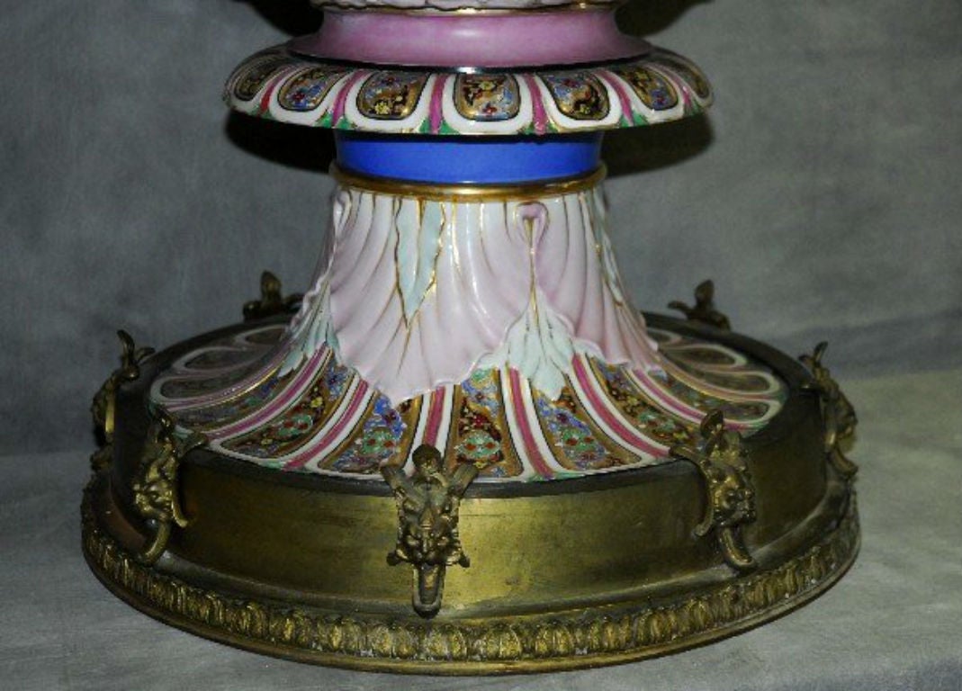 19th Century 19th c. Monumental French Porcelain Jardiniere
