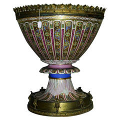 19th c. Monumental French Porcelain Jardiniere