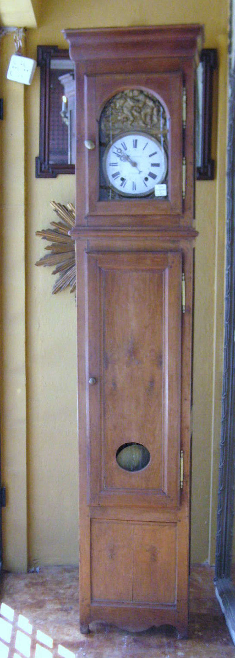 18th c. Country French Fruitwood Tall Case Clock - REDUCED