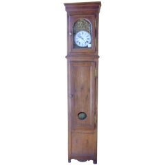18th c. Country French Fruitwood Tall Case Clock - REDUCED