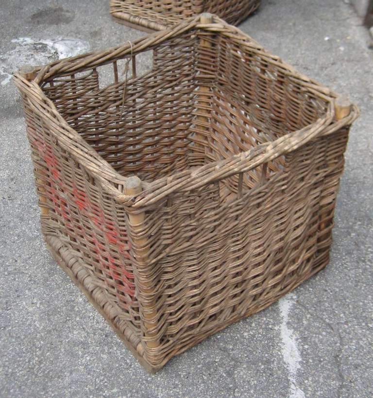 Three Large Wicker Work Baskets image 4