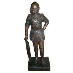 Large Bronze Medieval Style Gladiator Figure