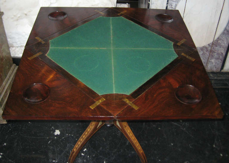 19th Century Regency Inlaid Rosewood Handkerchief Game Table 2