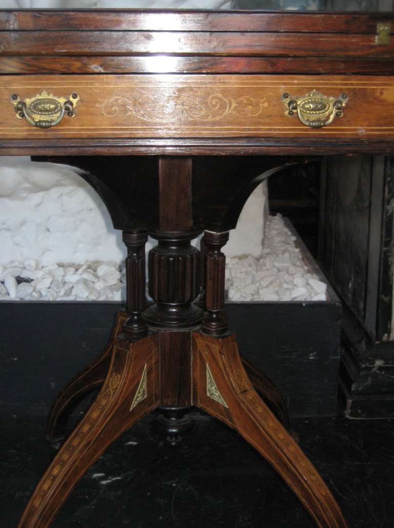 19th Century Regency Inlaid Rosewood Handkerchief Game Table 1