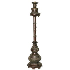 Tall Fine Japanese Meiji Period Bronze Floor Lamp