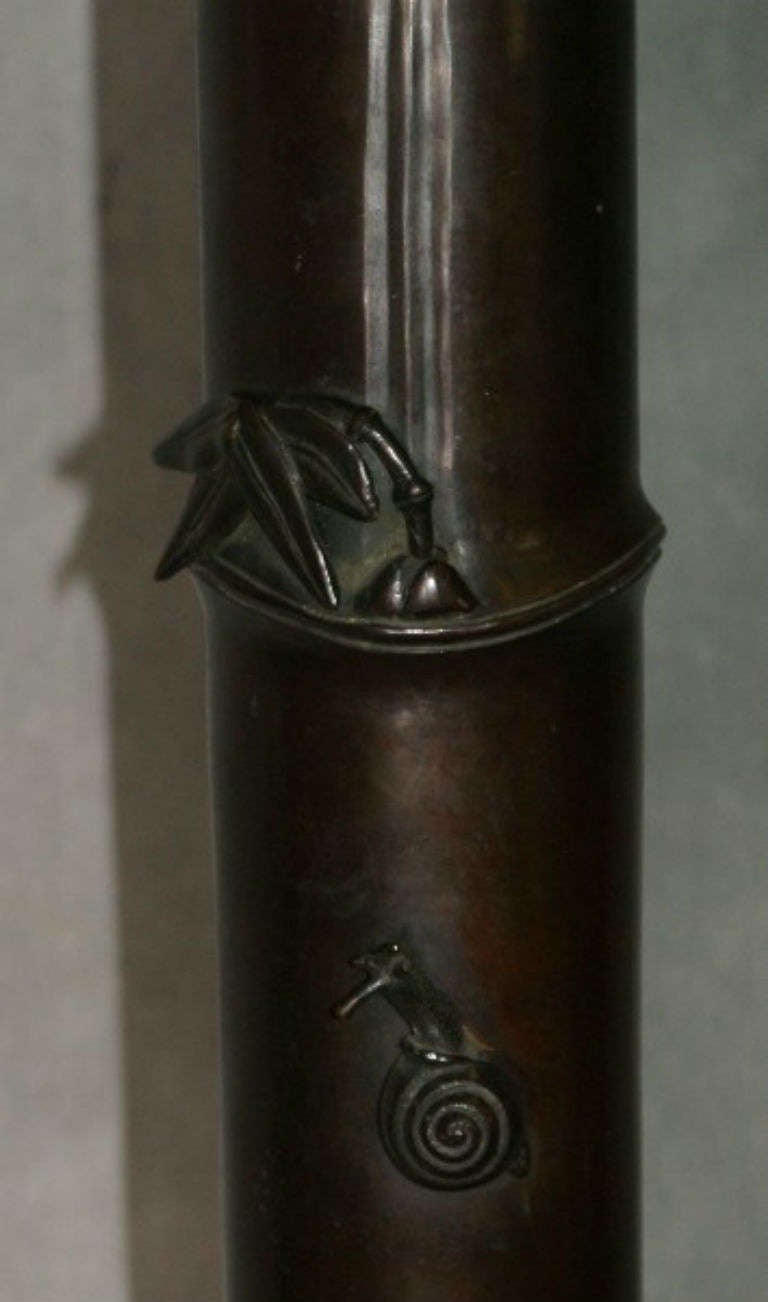 Tall Fine Japanese Meiji Period Bronze Floor Lamp 1