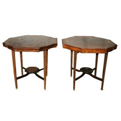Fine Pair of James Shoolbred & Co. Inlaid Rosewood Tables