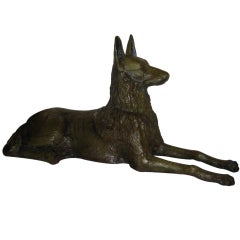 A Life-size Bronze German Shepherd Sculpture (K212)