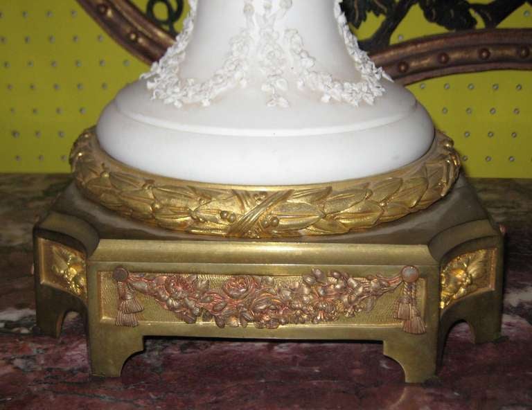 French Fine 19th c. Signed Sevres Bisque Porcelain Bust of Marie Antoinette