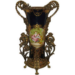 Fantastic Sevres Style Bronze Mounted Porcelain Vase