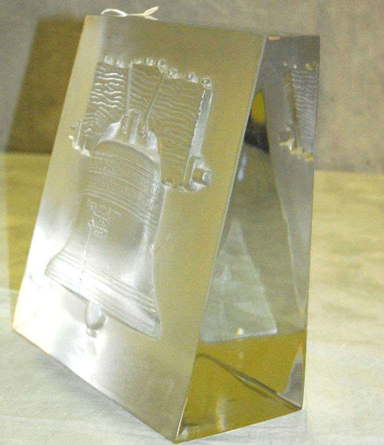 French Baccarat Crystal Bicentennial Liberty Bell Sculpture, Limited Edition of 50