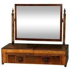 19th C  American Federal Table Top Bachelors Dressing Mirror