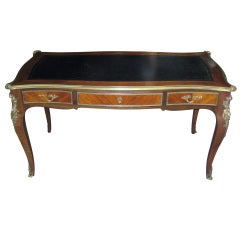 19th c. Louis XV style Kingwood and bronze-mounted Bureau Plat (K125) 19th c. Louis XV style Kingwood and bronze-mounted Bureau Plat (K125)