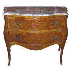 19th Century Italian Marble Top Two-Drawer Commode