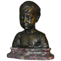 19th Century Italian Bronze Bust of a Boy after Desiderio da Settignano