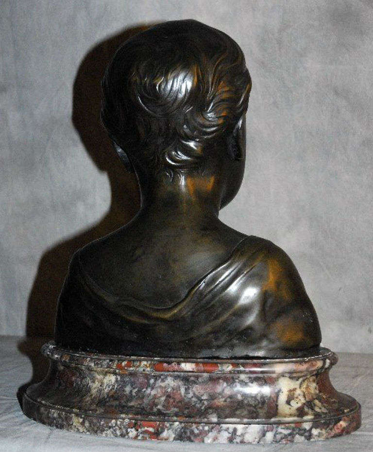 Renaissance 19th Century Italian Bronze Bust of a Boy after Desiderio da Settignano For Sale