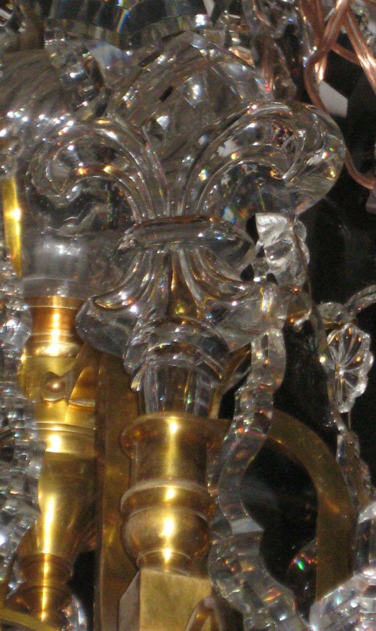 Large Louis XV 12-Light Bronze and Crystal Chandelier 3