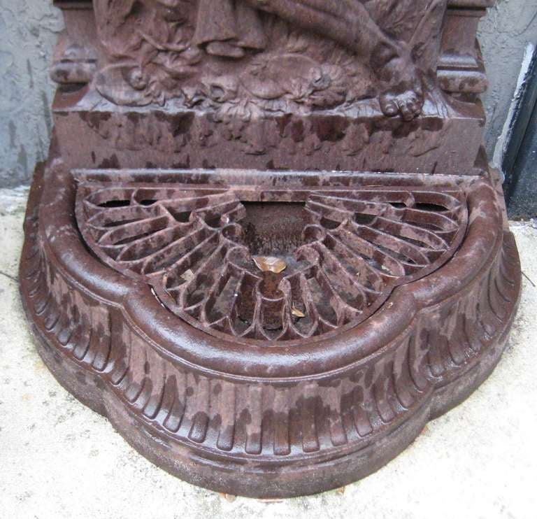 20th Century Large French Cast Iron Neptune Garden Fountain