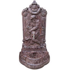 Large French Cast Iron Neptune Garden Fountain