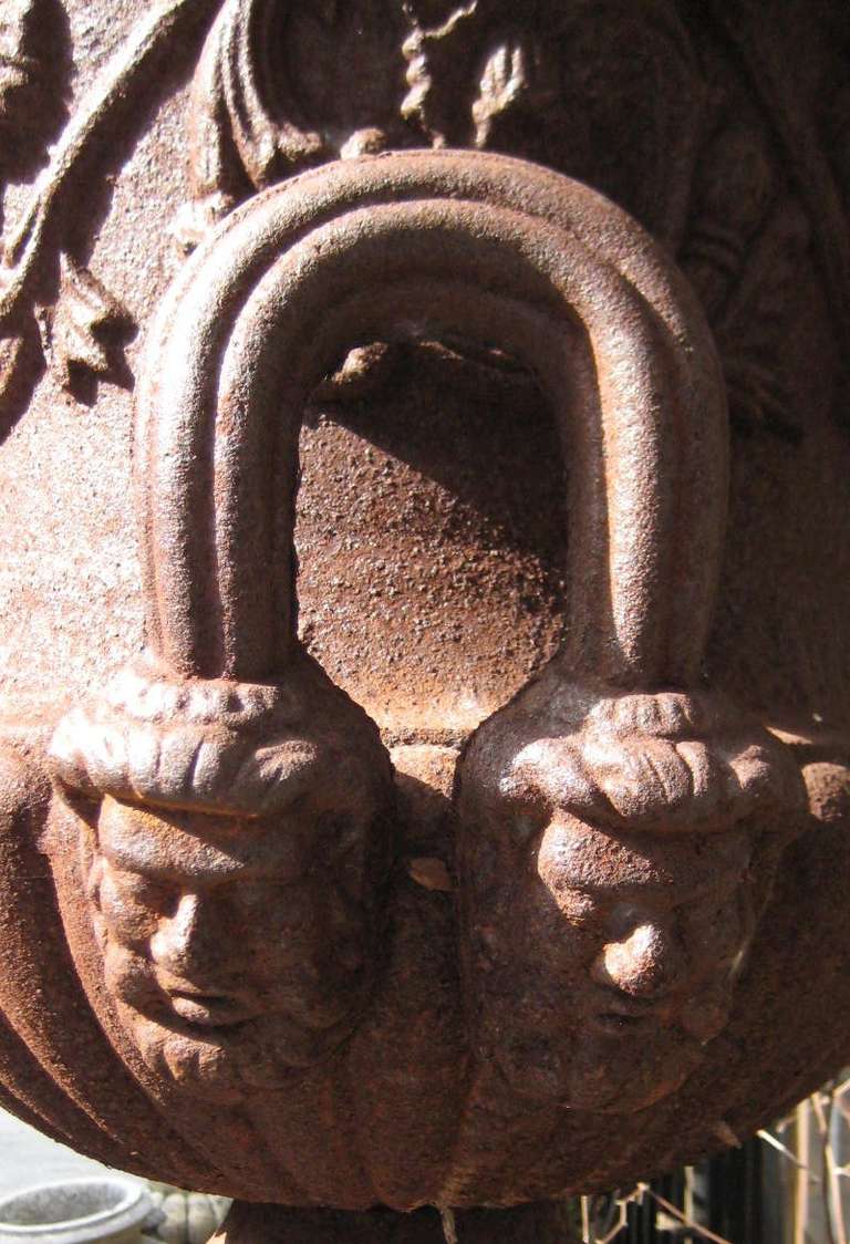 Pair of French Cast Iron Garden Urns at 1stDibs