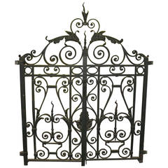 Magnificent Antique French Wrought Iron Double Garden Gates