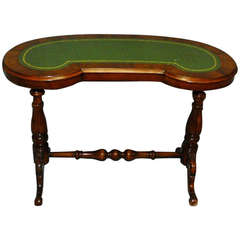 Regency Mahogany Kidney Shape Writing Table with Leather Top