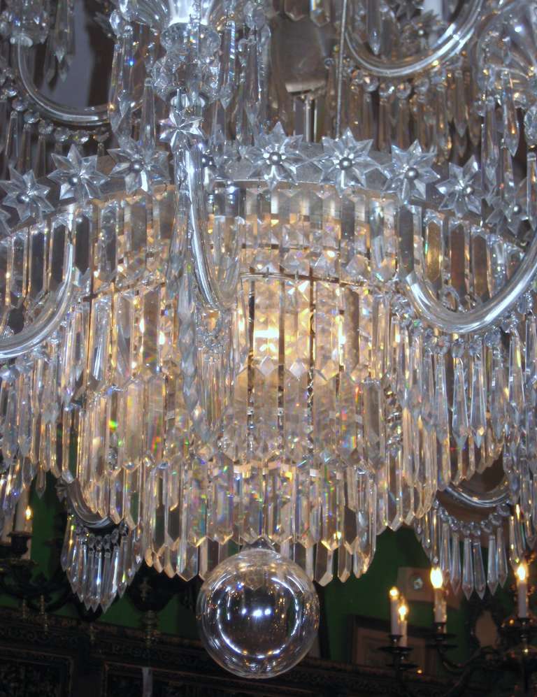 English Regency Style 15-Light Crystal Chandelier In Good Condition In Miami, FL