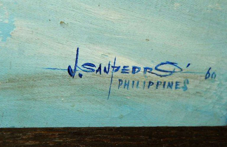 Philippines Oil on Canvas by  J. Sanpedro, 1960 In Good Condition In Miami, FL