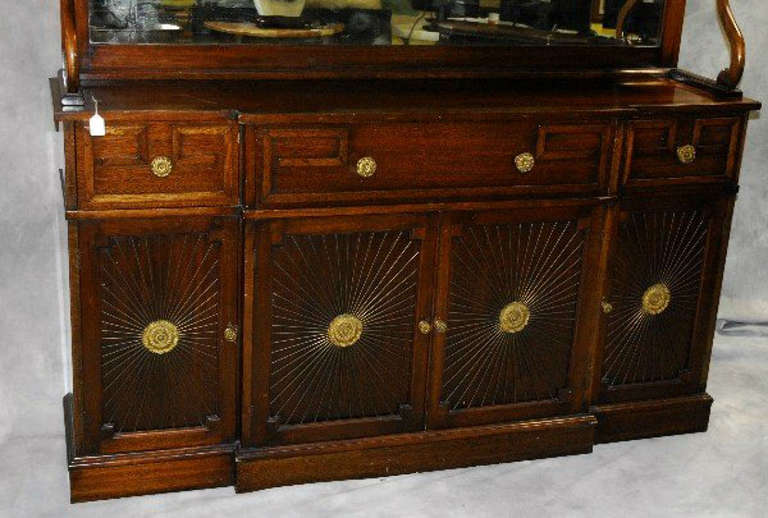 Regency Mahogany Two-Part Hutch Top Chiffonier - REDUCED In Good Condition In Miami, FL