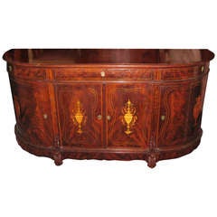 Antique Regency Mahogany and Satinwood Inlaid Buffet (Sideboard)