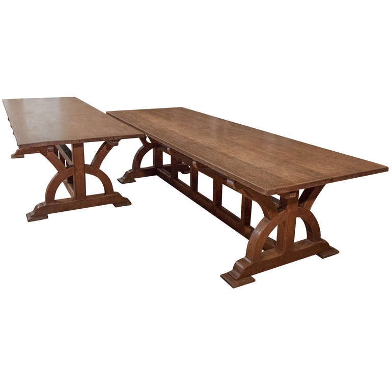 Arts and Crafts Arts & Crafts Oak Library or Dining Table Attributed to A. Romney Green For Sale