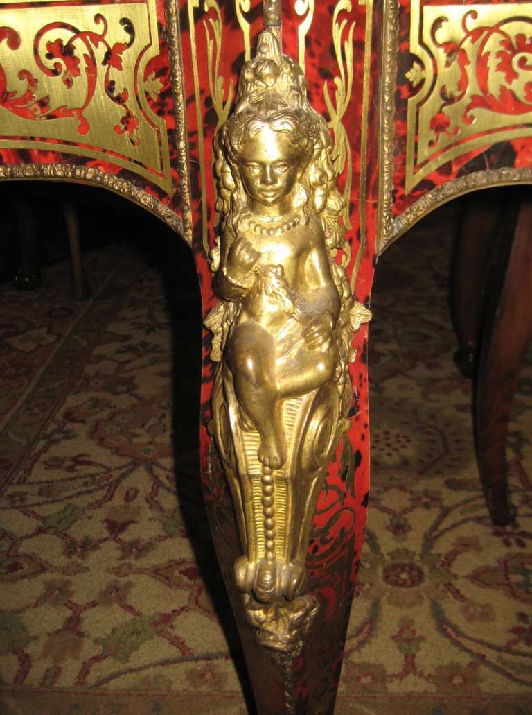 Bronze 19th c. Napoleon III Boulle Center Table