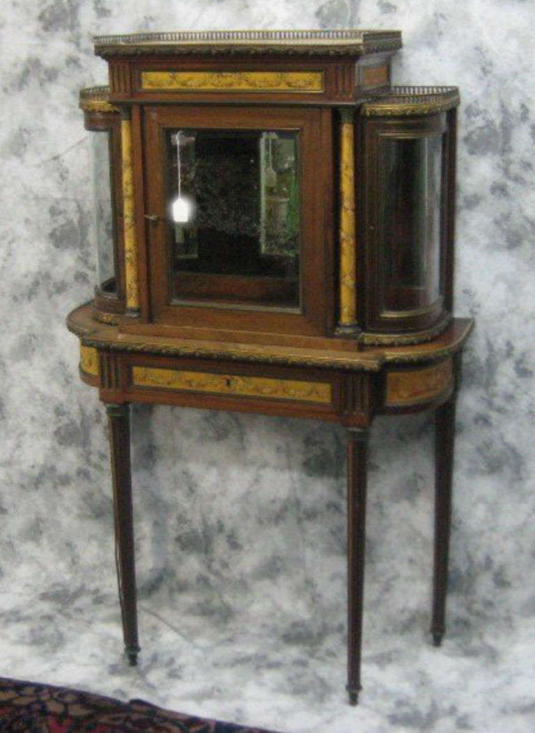 19th Century Louis XVI Mahogany and Painted Vitrine