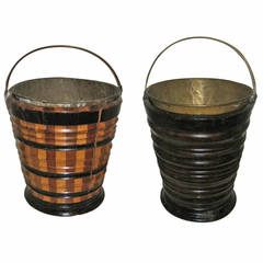 Two 19th c. Dutch Wood Peat Buckets